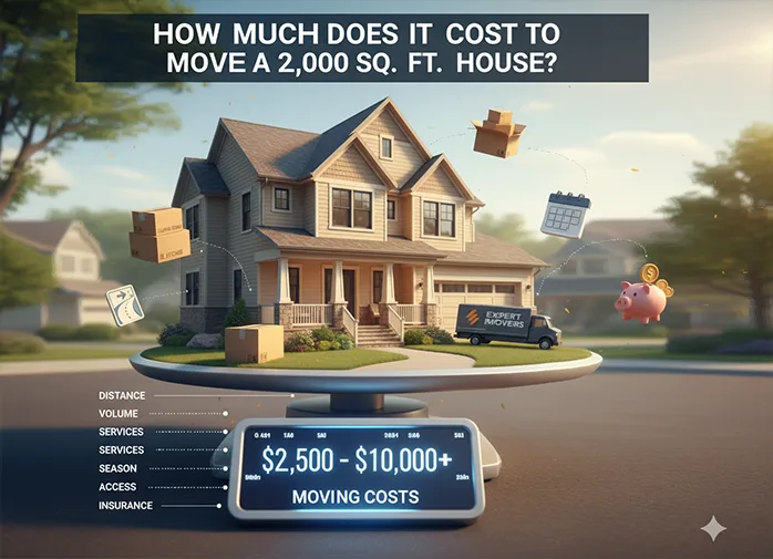 professional movers relocating a 2,000 sq ft house