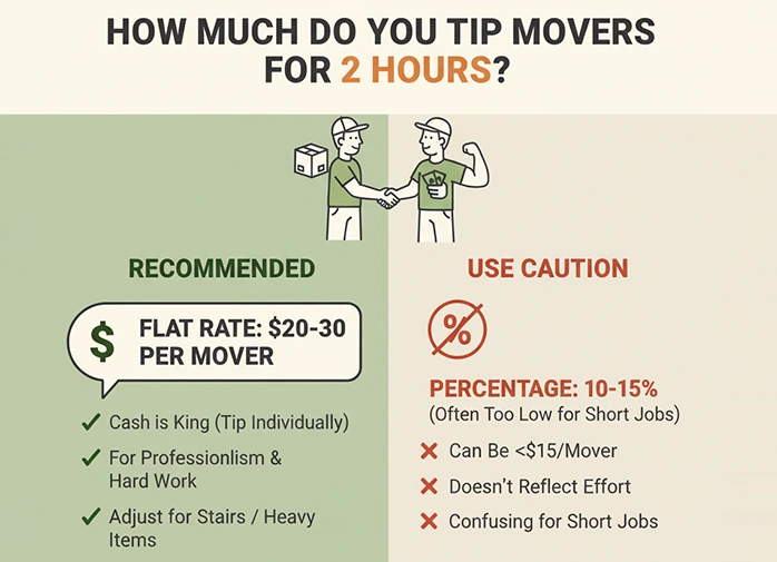 tipping movers after a short 2-hour move