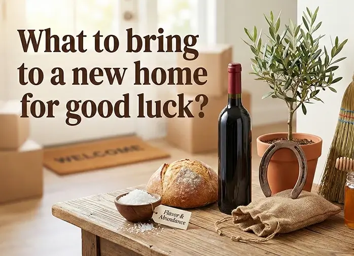 Good luck items to bring when moving into a new home