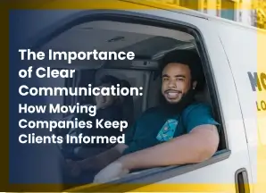 Two movers thinking about how moving companies keep clients informed.